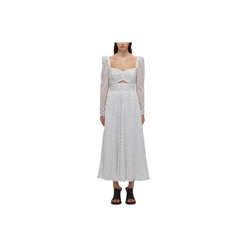 Self portrait SS22 Long Sleeved Dresses Women's White-0
