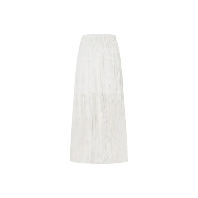 MO&CO Casual Long Skirts Women's Raw White-1