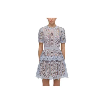 Self portrait Short Sleeved Dresses Women's Misty Blue