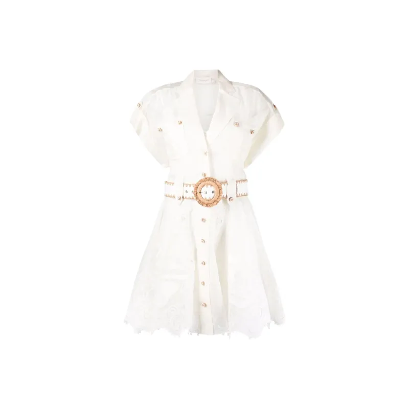Zimmermann Short-Sleeved Dresses Women's White-0