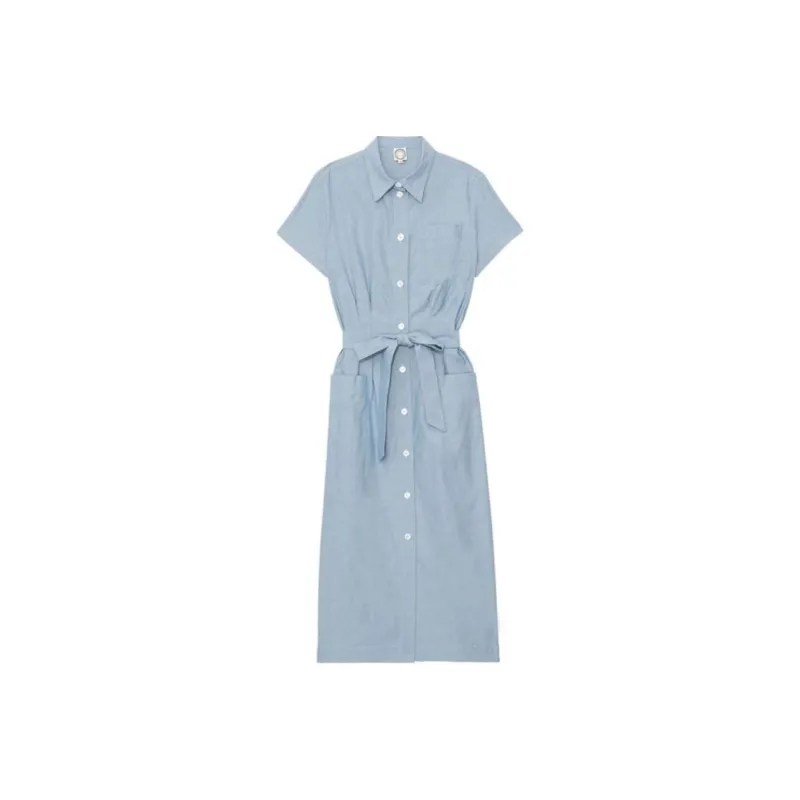 INES DE LA FRESSANGE Short Sleeved Dress Women's Gray Blue-0