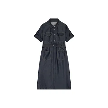 DKNY Short Sleeved Dress Women's Dark Denim Blue