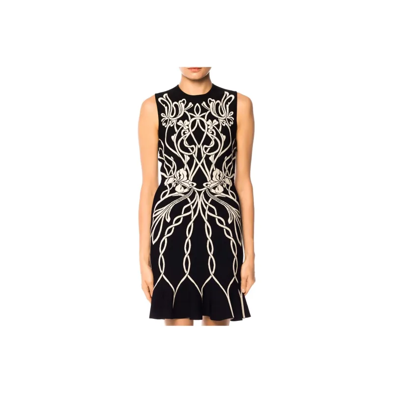 Alexander McQueen Sleeveless Dresses Women's Black-0
