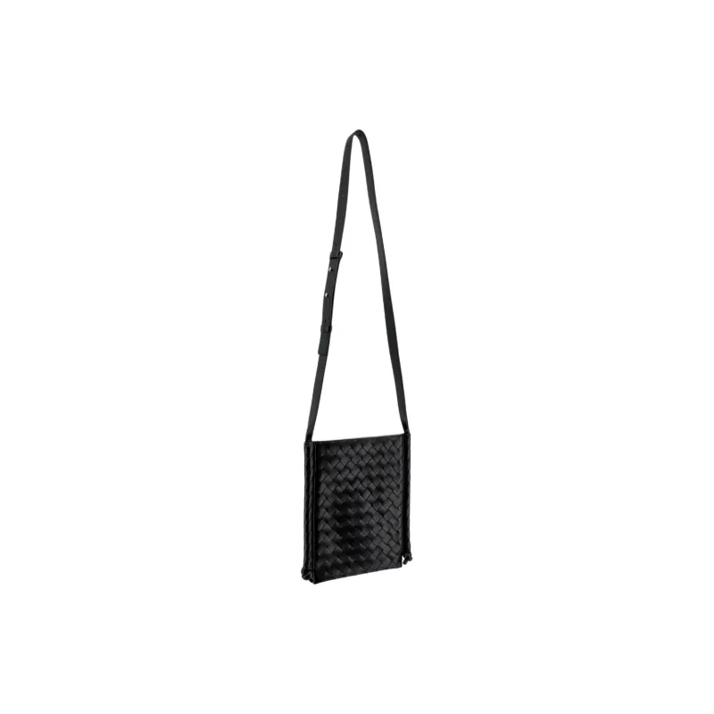 Bottega Veneta Leather Crossbody Bag Shoulder Bag Women's Black-1