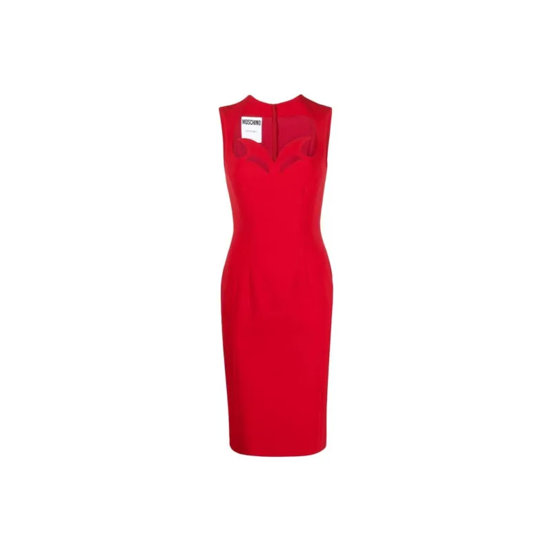 MOSCHINO Sleeveless Dresses Women's Red-0