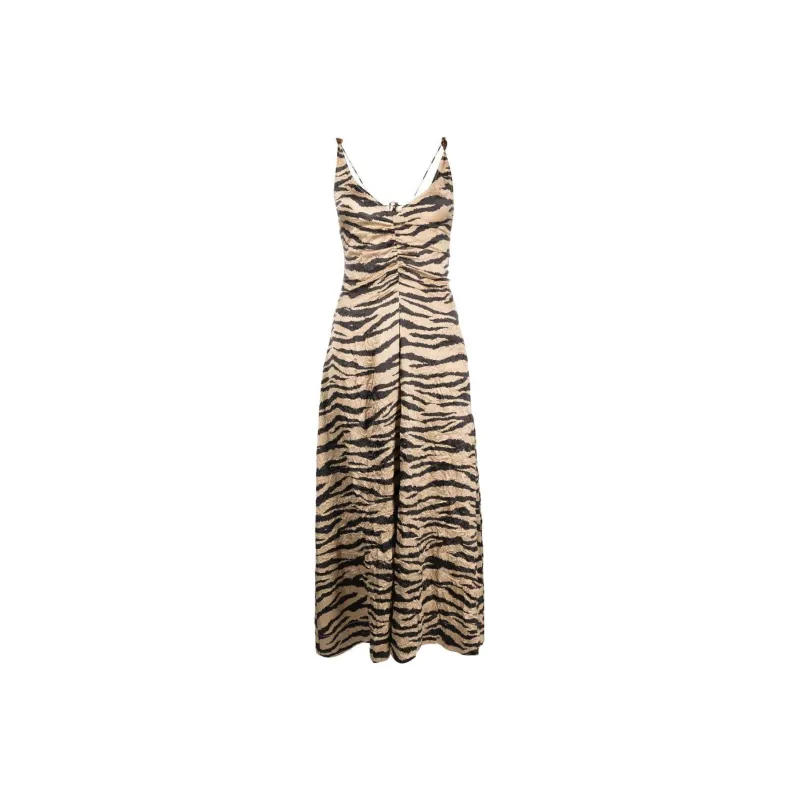GANNI Slip Dresses Women's Khaki-0