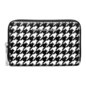 MICHAEL KORS Cow Leather Wallet Women's Black & White