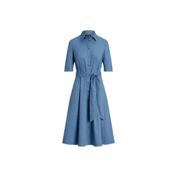 Polo Ralph Lauren SS24 Short Sleeved Dress Women's Light Sky Blue