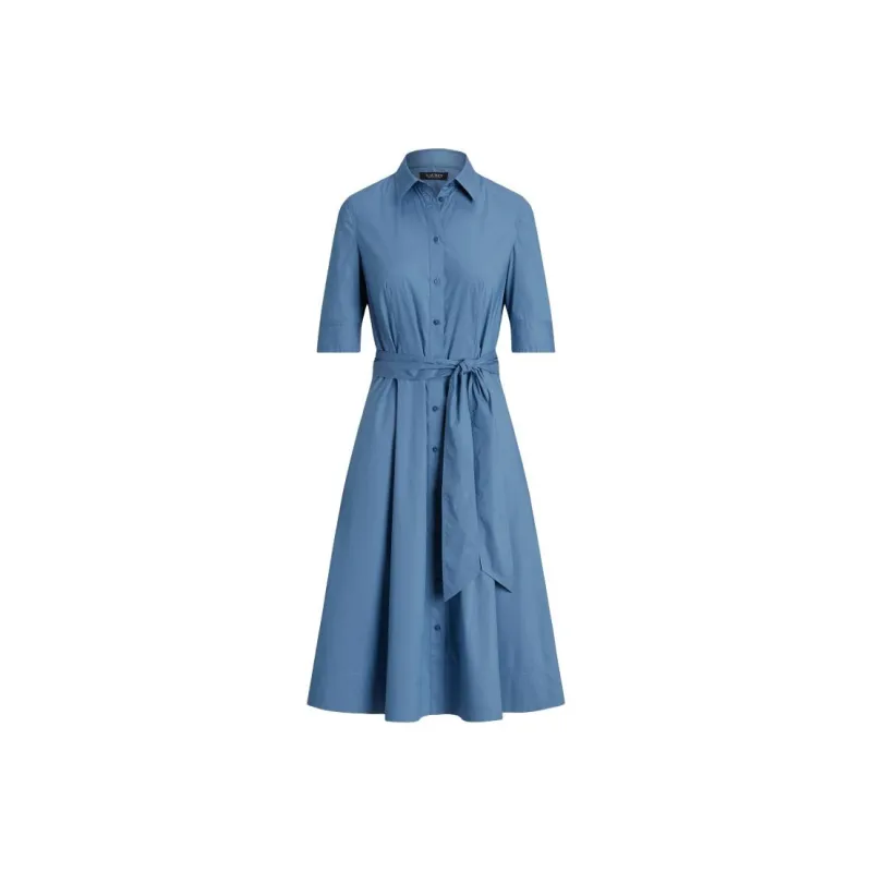 Polo Ralph Lauren SS24 Short Sleeved Dress Women's Light Sky Blue-0