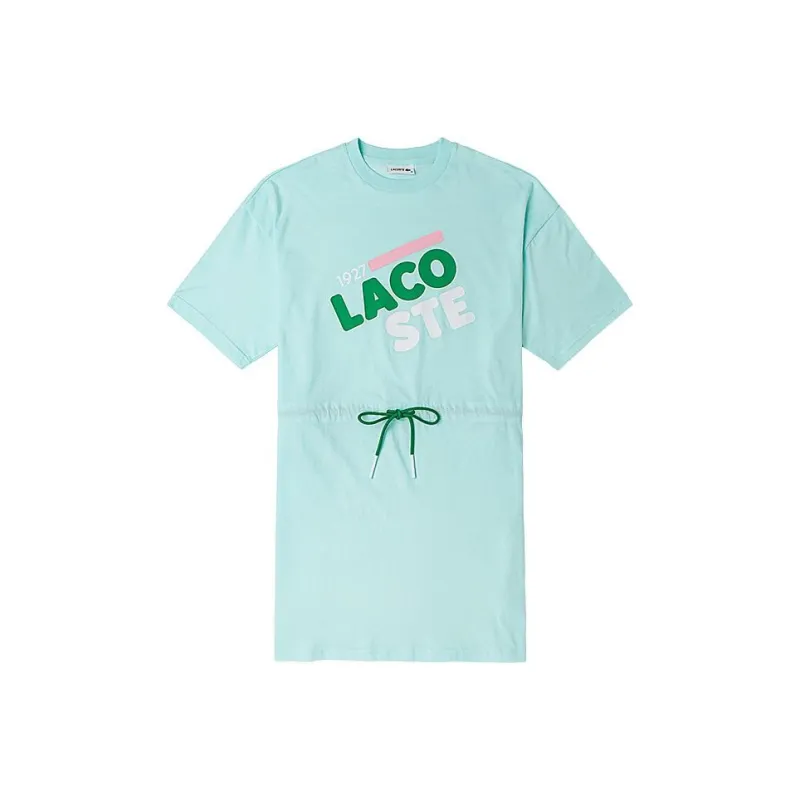 LACOSTE Short Sleeved Dresses Women's Light Blue-0