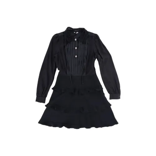 MIU MIU Long-Sleeved Raffiaes Women's Black
