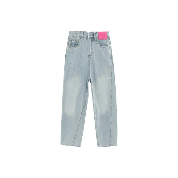 QYPRF Straight Jeans Women's Blue-0
