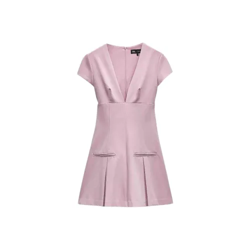 ZARA Trf Short Sleeved Dress Women's Pink