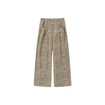 CHUU Casual Pants Women's Leopard Print Coffee