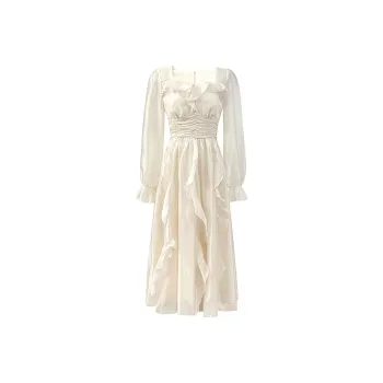 JOSR Long-Sleeved Dresses Women's White