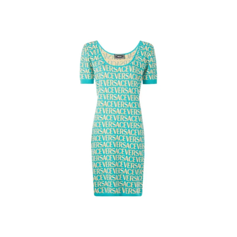 VERSACE Short-Sleeved Dresses Women's Green-0