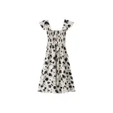 Apricot with Black Floral