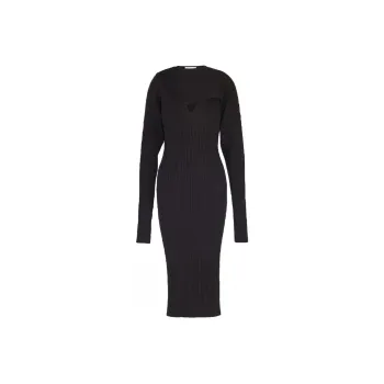 Bottega Veneta Long Sleeved Dresses Women's Black