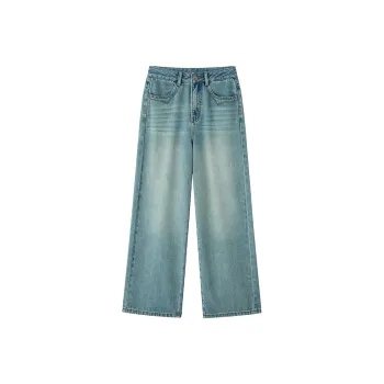 Luqingyi Jeans Women's Washed Blue