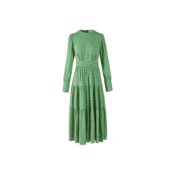 III VIVINIKO Long Sleeved Dress Women's Print Green