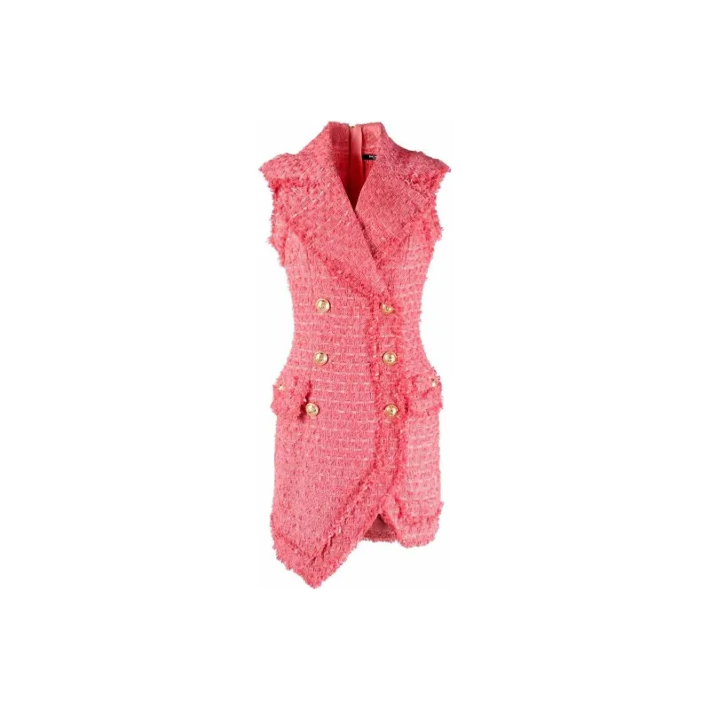 BALMAIN Sleeveless Dresses Women's Pink-0
