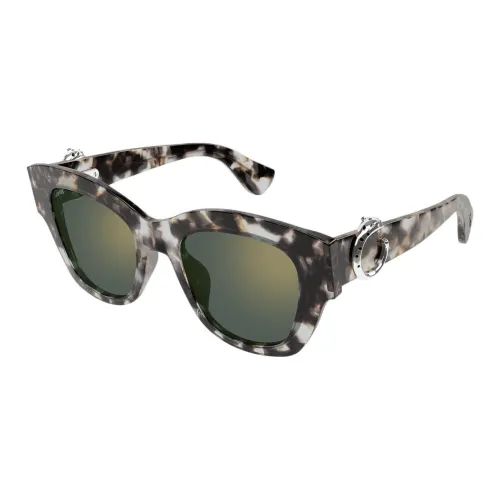 CARTIER Acetate Cat Eye Sunglasses Women's Black
