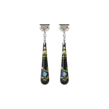 PRADA Crystal Earrings Unisex Black
