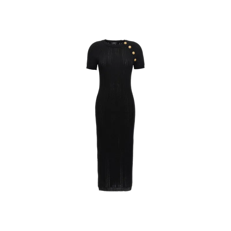 BALMAIN Short-Sleeved Dresses Women's Black-0