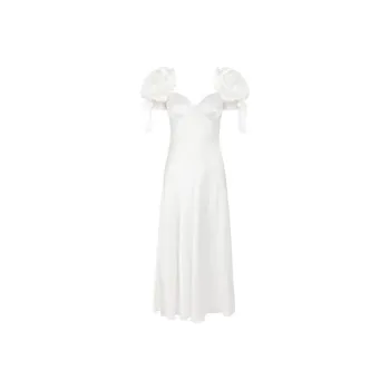 Selkie Collection x Strawberry Short Sleeved Dress Women's Ivory White