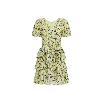 MOCO Short Sleeved Dress Women's Black With Mixed Print