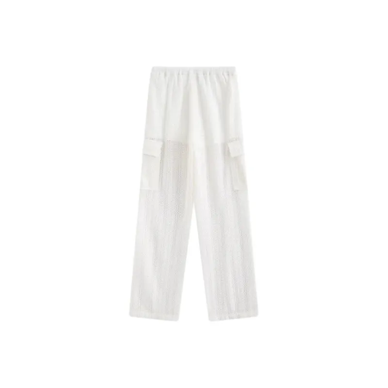 Ed Hardy SS25 Casual Pants Women's Ivory White-1