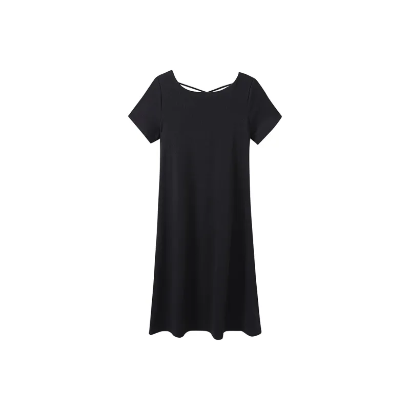 MKBY Short Sleeved Dress Women's Black-0