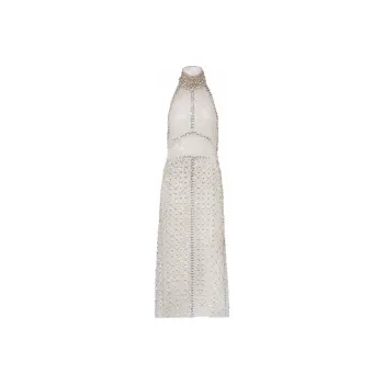 MIU MIU Halterneck Embroidered Organza Dress