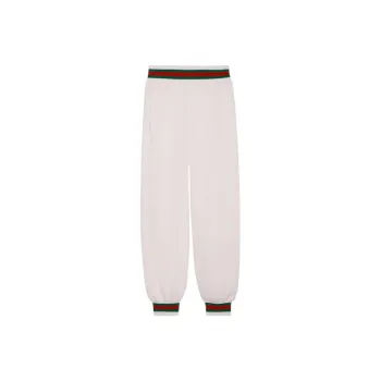 GUCCI SS24 Knitted Sports Pants Women's Ivory White
