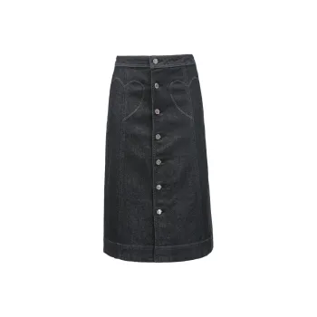 ONLY Denim Long Skirts Women's Black Denim