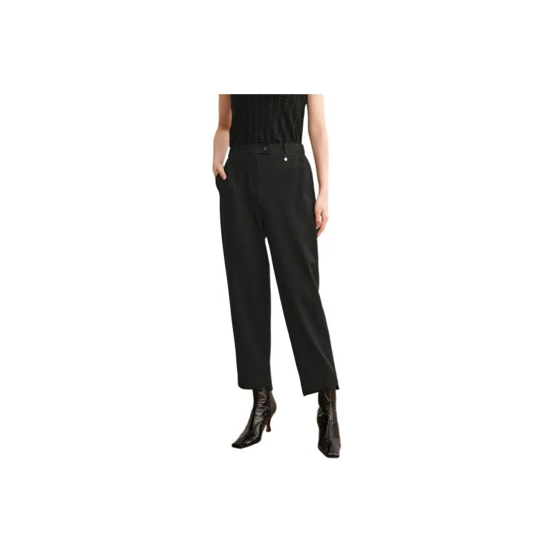 JZ. ANNAKRO Casual Pants Women's Plain Black-0