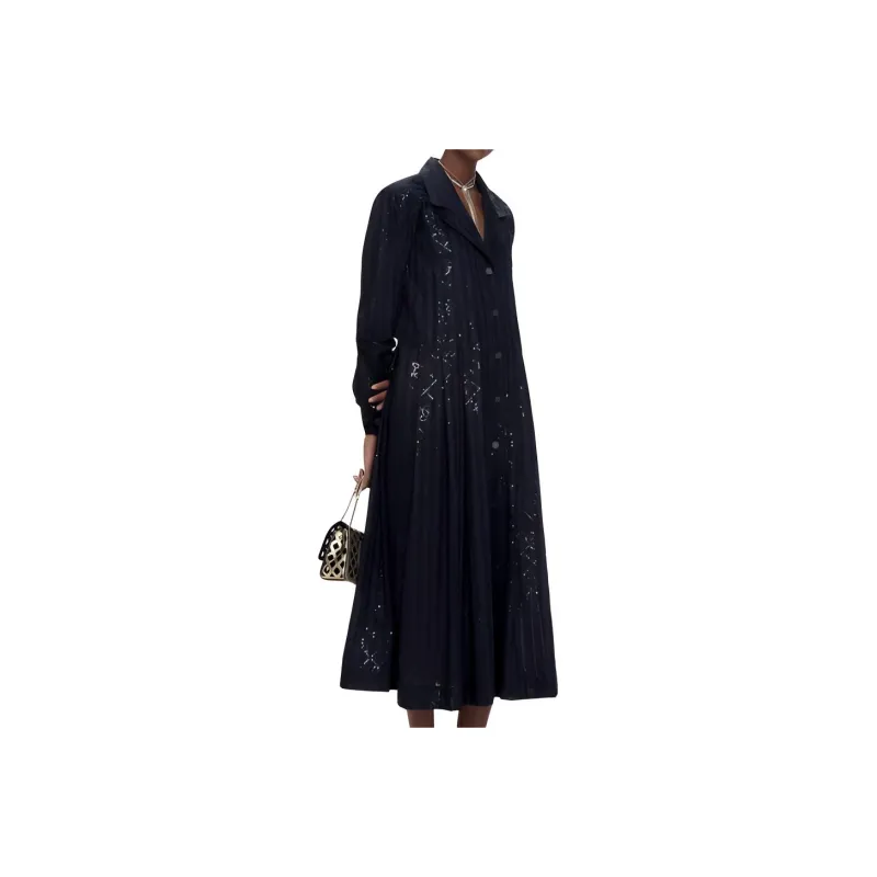 CHANEL Long-Sleeved Dresses Women's Black-0