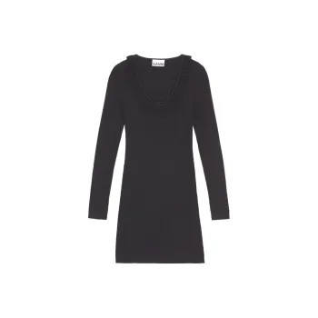 GANNI Long Sleeved Dresses Women's Black