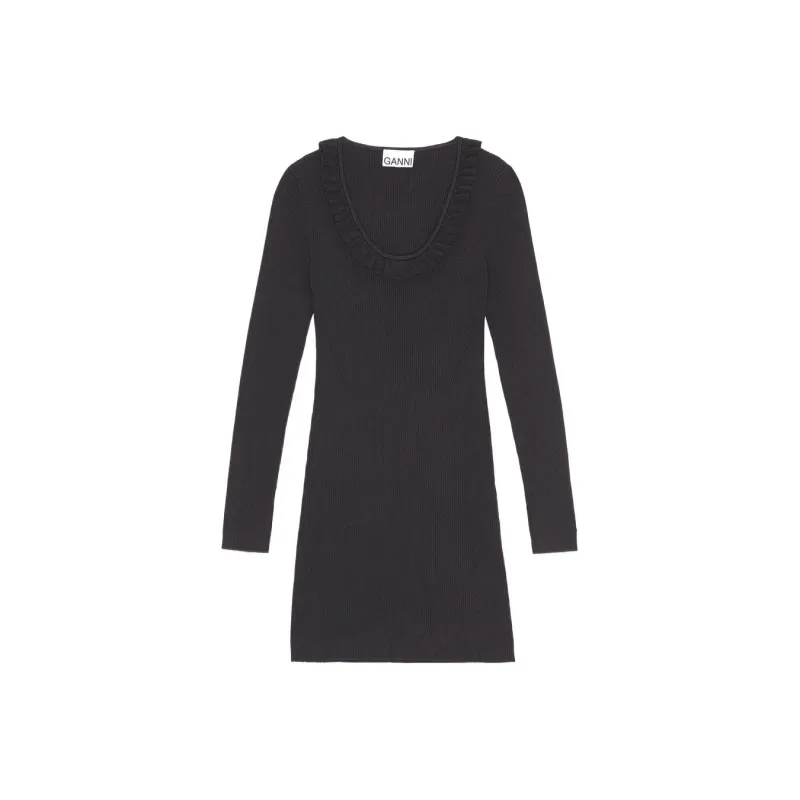 GANNI Long Sleeved Dresses Women's Black-0