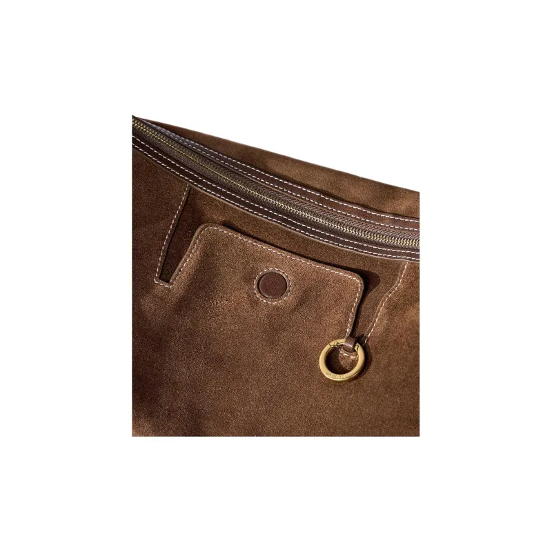 Songmont Suede Dumpling Bag Shoulder Bag Tubas Women's Sandalwood Brown-8