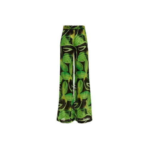 Louisa Ballou Leaves pattern Wide leg Trousers