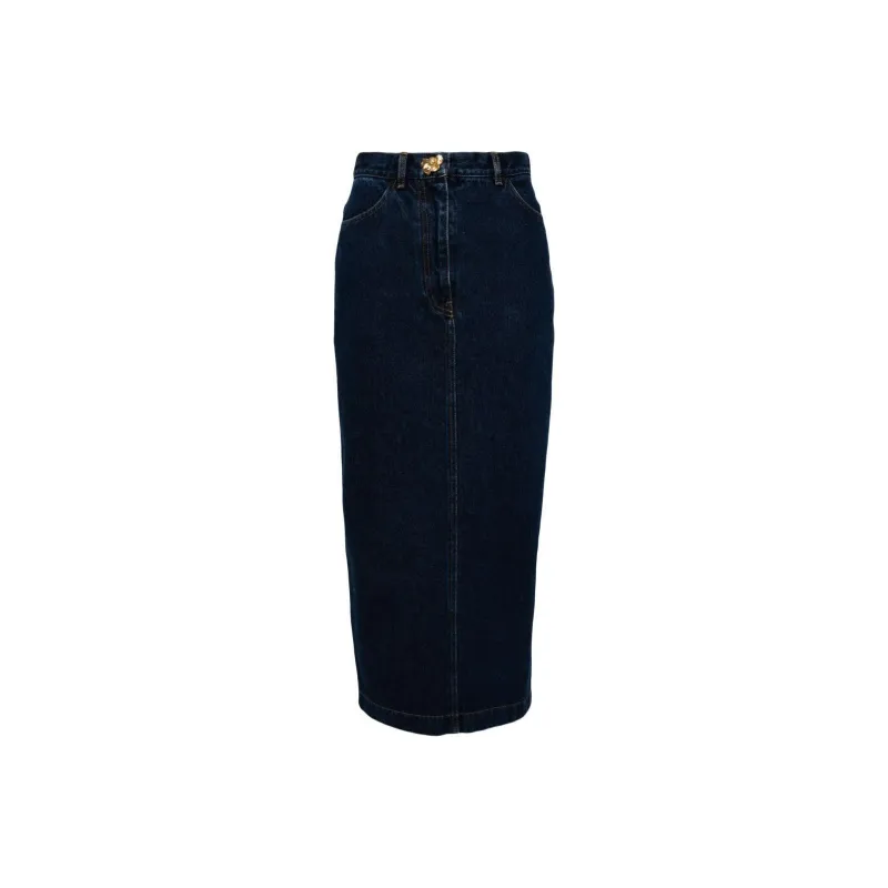 Oscar De La Renta Denim Pencil Skirt-0