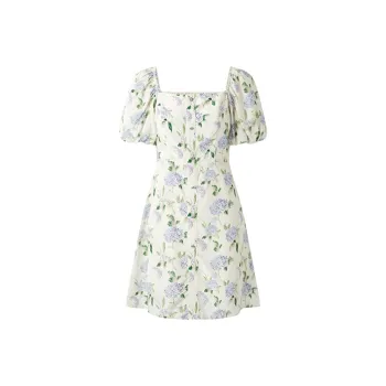 PEACEBIRD Short Sleeved Dress Women's Multicolor Pattern