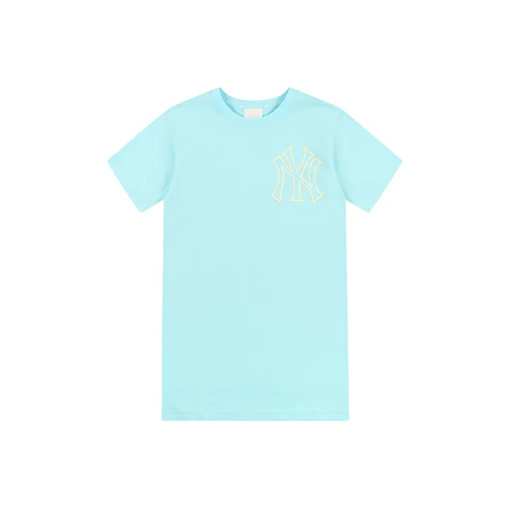 MLB Short Sleeved Dresses Women's Sky Blue-0