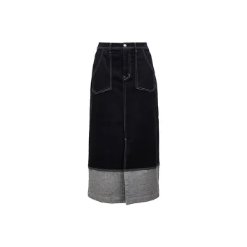 ONLY Denim Long Skirts Women's 1000 Washed Blue Denim 1000JEANS BLUE