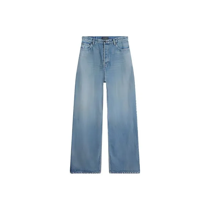Balenciaga High Waisted Jeans 'Washed Light Blue'-0