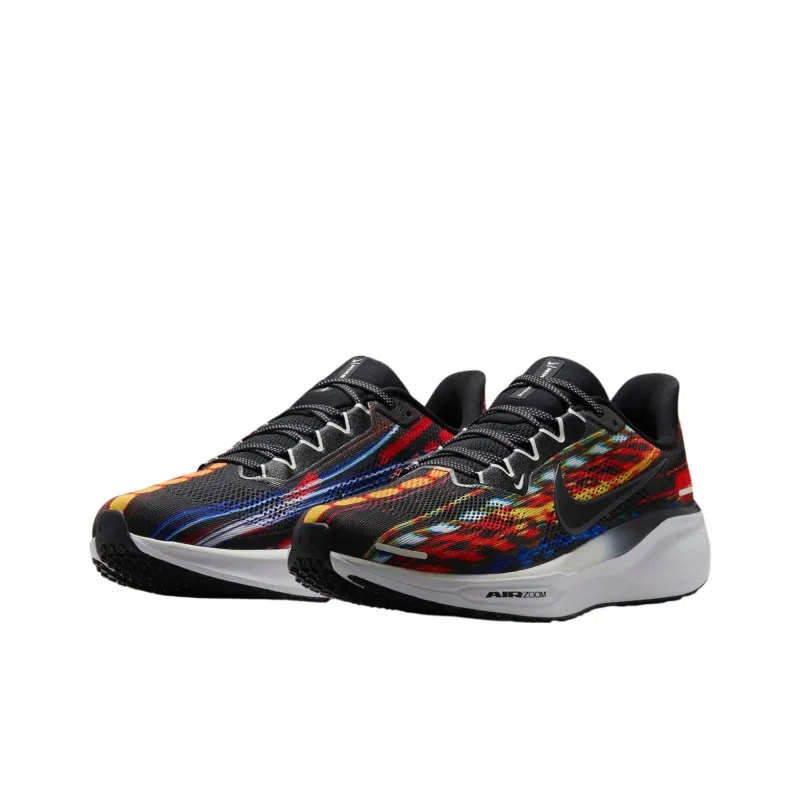 Nike Pegasus 41 Anti Slip Wear Resistant Low Top Casual Running Shoes Men's Black Red-2
