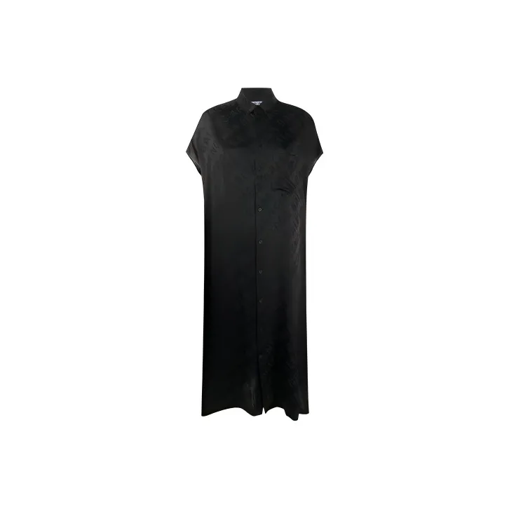Balenciaga Short Sleeved Dresses Women's Black-0