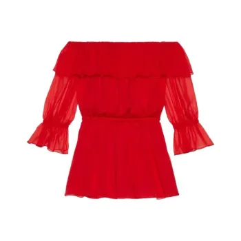 GUCCI Silk Chiffon Dress Red