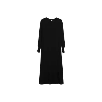 Roselingling Long-Sleeved Dresses Women's Elegant Black